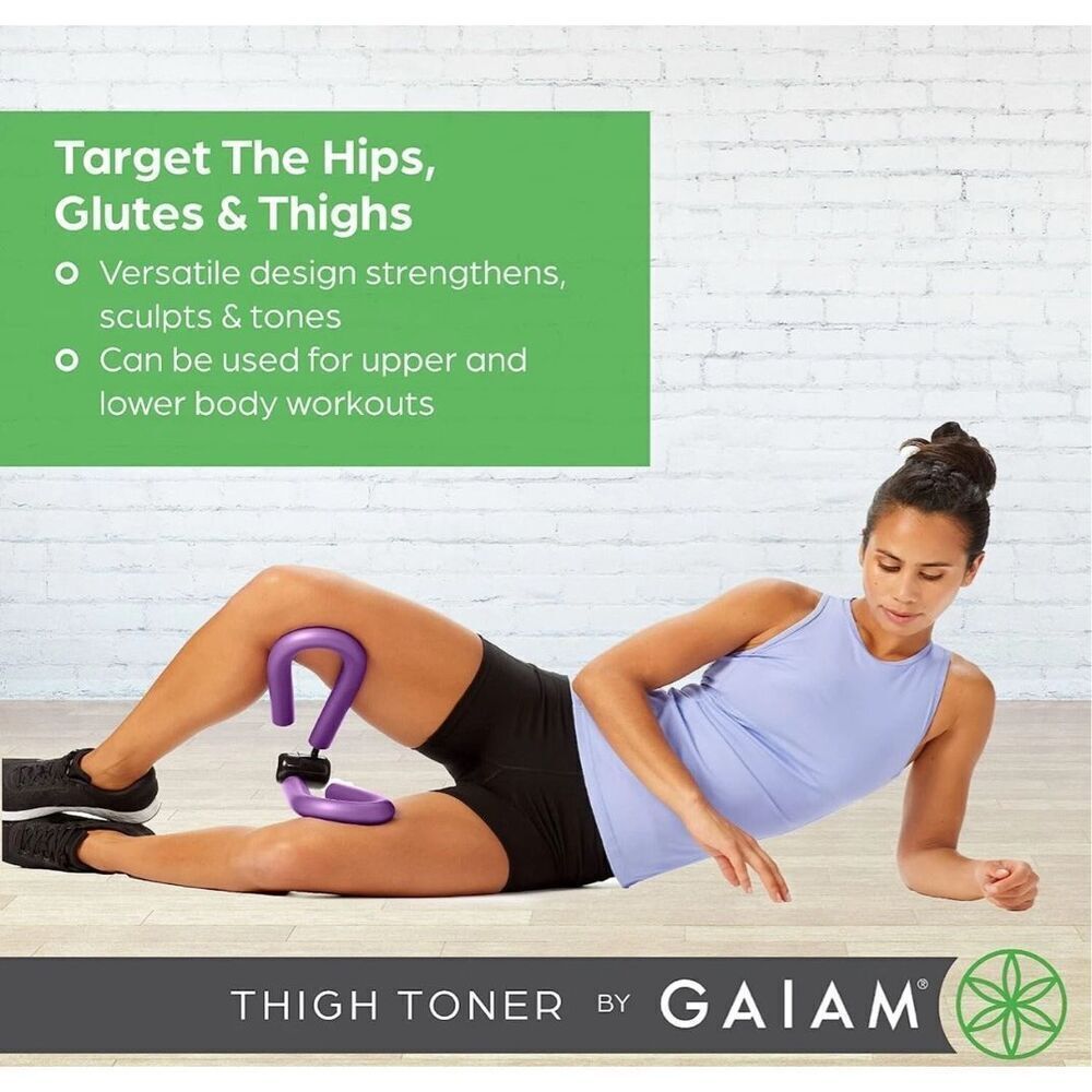 Gaiam Sport Thigh Toner Lightweight And Compact Soft Padded Foam purple